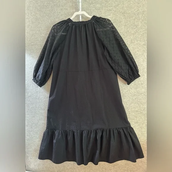 GAP Black Ruffle V-Neck Casual Dress - Picture 3 of 8